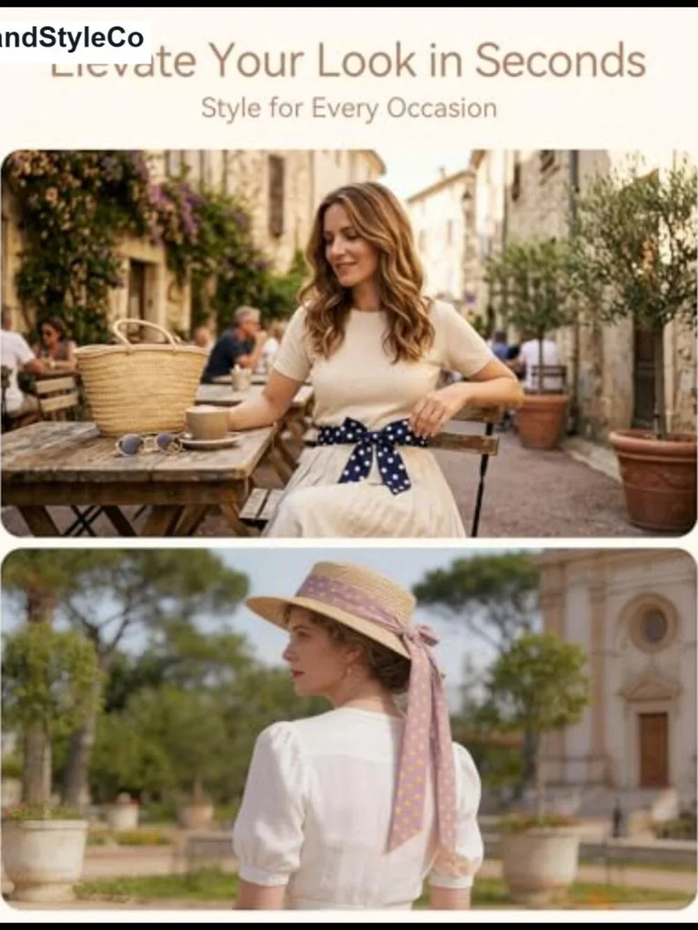 Skinny Silk-Like Scarf for Hair, Neck, Belt & Purse Gift Set